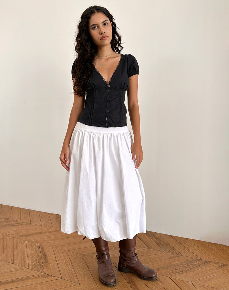 Afbeelding van Ilias Corset Top in Popeline Zwart