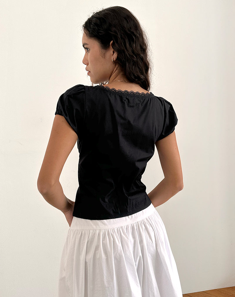 Afbeelding van Ilias Corset Top in Popeline Zwart