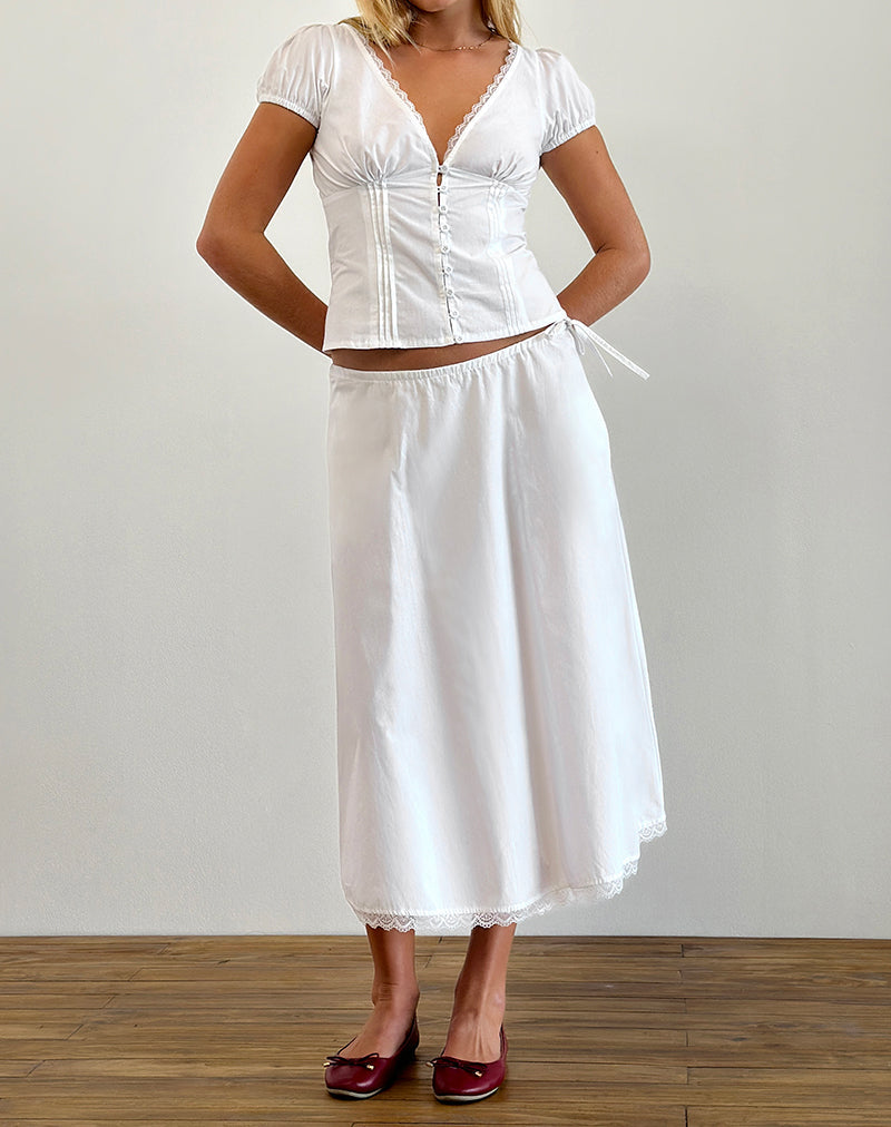 Afbeelding van Ilias Corset Top in Popeline Wit