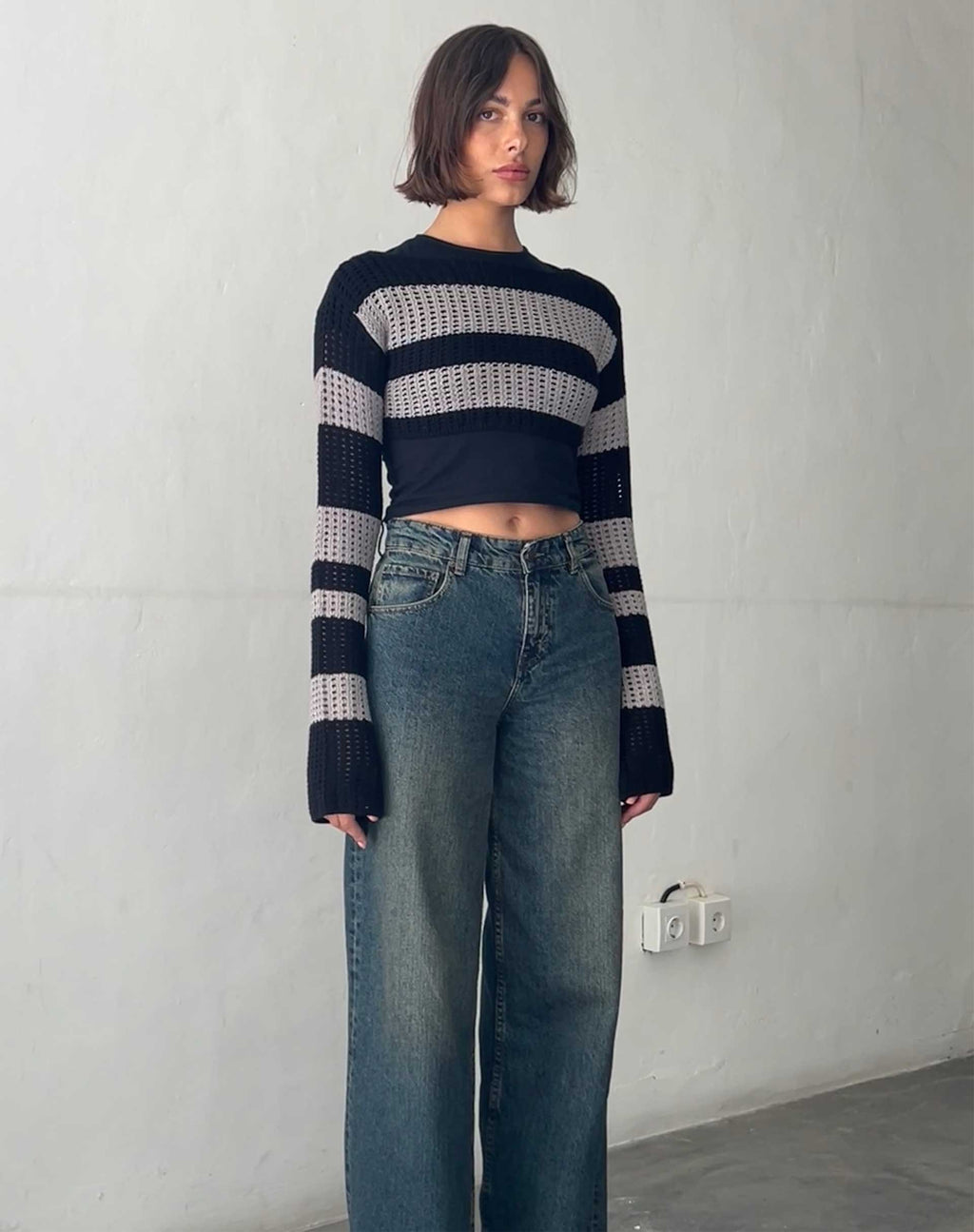 Ozzy Bolero Top in Zwartgrijs