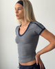 Afbeelding van Izolde T-shirt in grijs marine sportief micro spot