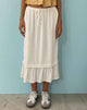 Afbeelding van Kokies Frill Hem Midi Rok in Wit