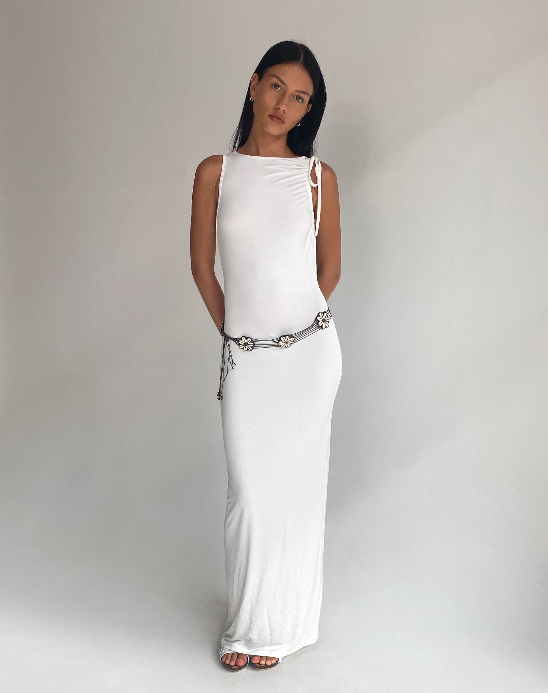 Afbeelding van Elinor Maxi Dress in Slinky White