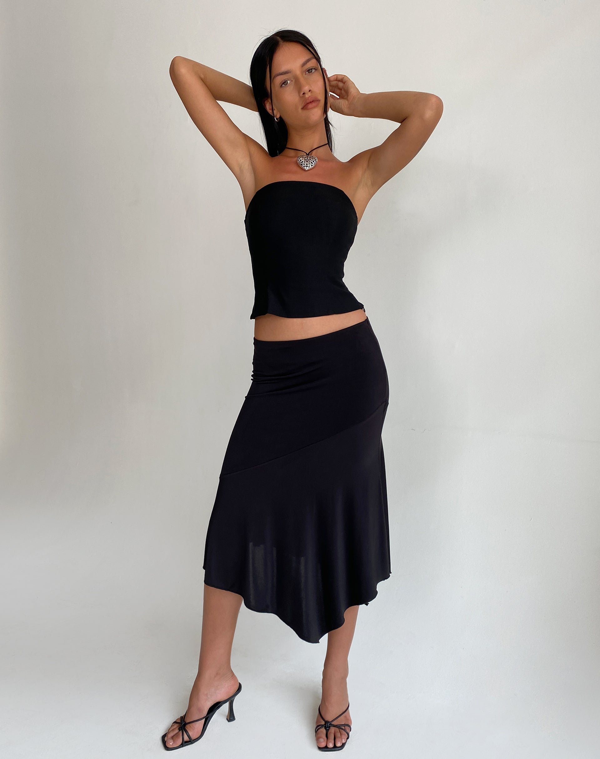 Afbeelding van Maribaya Longline Corset Top in Zwart