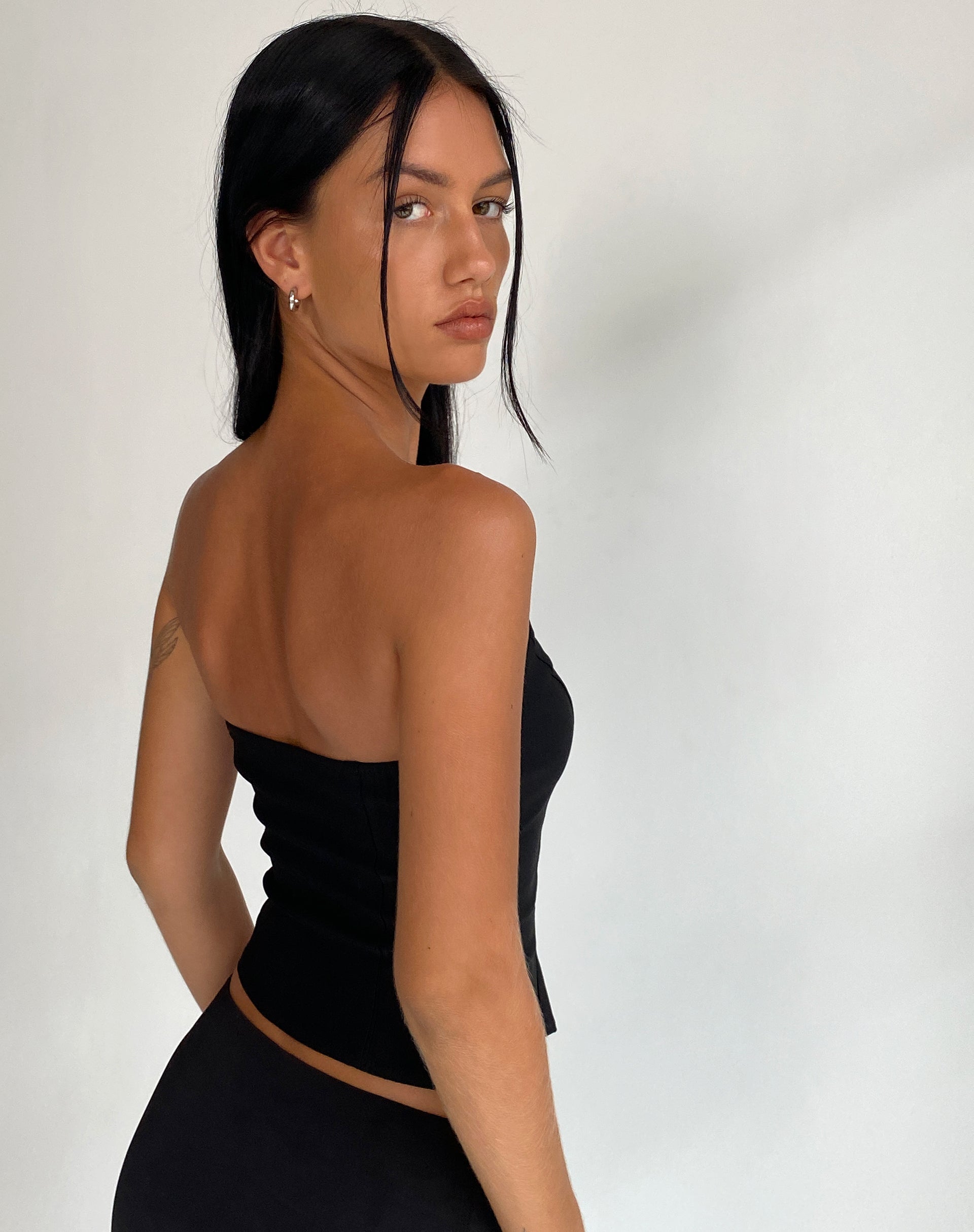 Afbeelding van Maribaya Longline Corset Top in Zwart