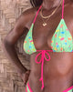 Afbeelding van Pamita Bikinitop in Groen Bloemig met Roze Bies