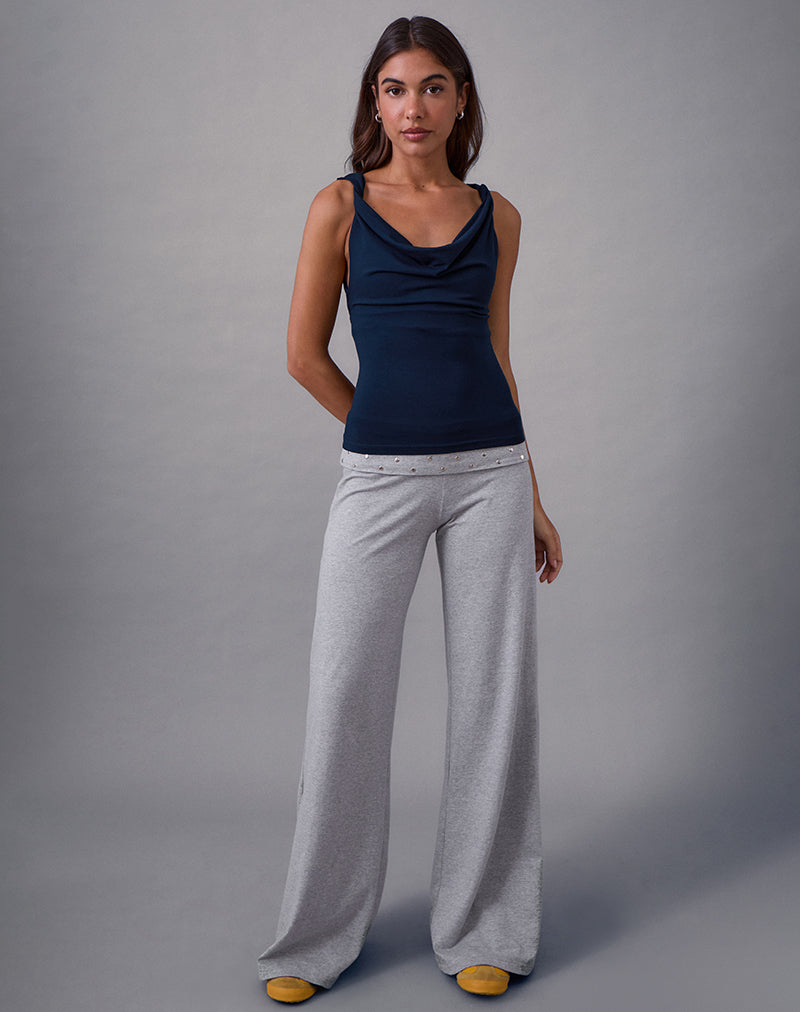 Afbeelding van Imrie Open Rug Top in Rayon Jersey Navy