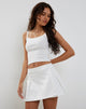 Afbeelding van Inica Geplooid Minirokje in Off White