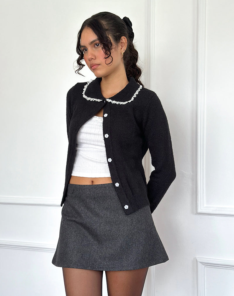 Iniya Aline Mini Rok in Donkergrijs