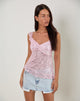 Afbeelding van Iranila Asymmetrische Top in Gauzy Pailletten Baby Roze