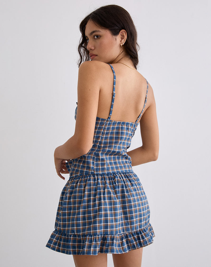 Afbeelding van Isamu Top in Medium Tartan Blauw