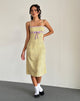 Afbeelding van Isaure Midi Dress in Vloeiende Bloem Geel