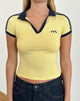 Afbeelding van Isda Top in Limonade met Navy Binding en M Emb