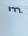 Nantucket Blue met marinebinding en M borduursel
