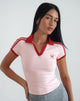 Afbeelding van Isda Top in Girlie Pink met Rode Strik Emb