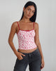 Afbeelding van Isna Cami Top in Girlie Print met rode bies