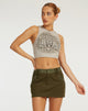 Afbeelding van Ivette Mini Rok in Donker Olijf Khaki