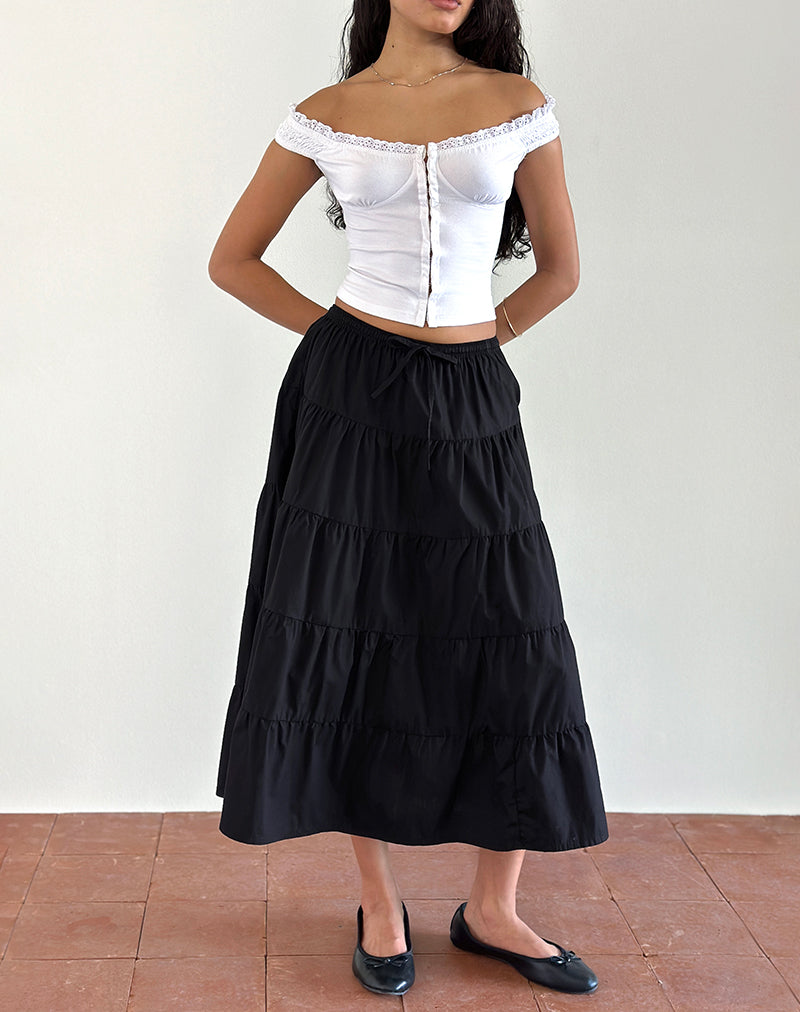 Izumi tierende midirok in popeline zwart