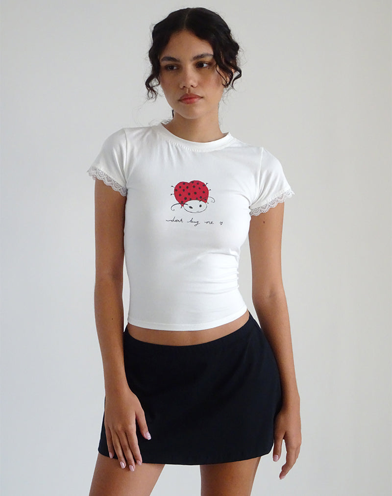 Izzy Baby T-shirt in gebroken wit 'Dont Bug Me