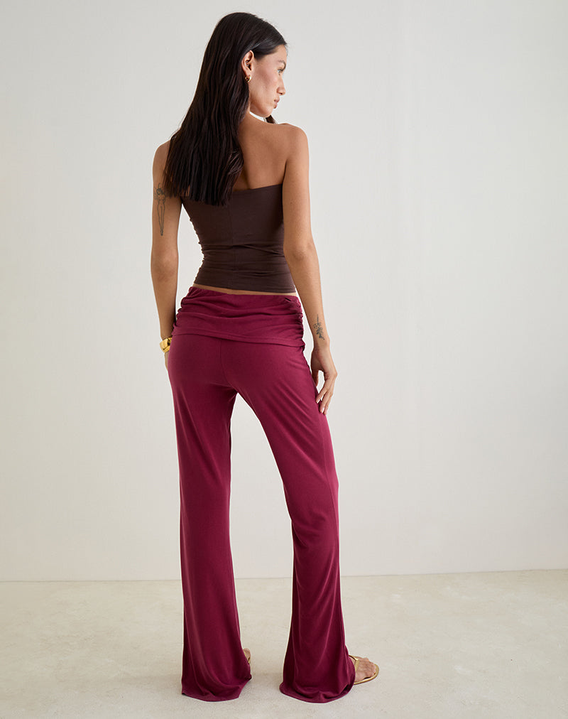 Afbeelding van Jacita Low Rise Broek in Cupro Bourgondië