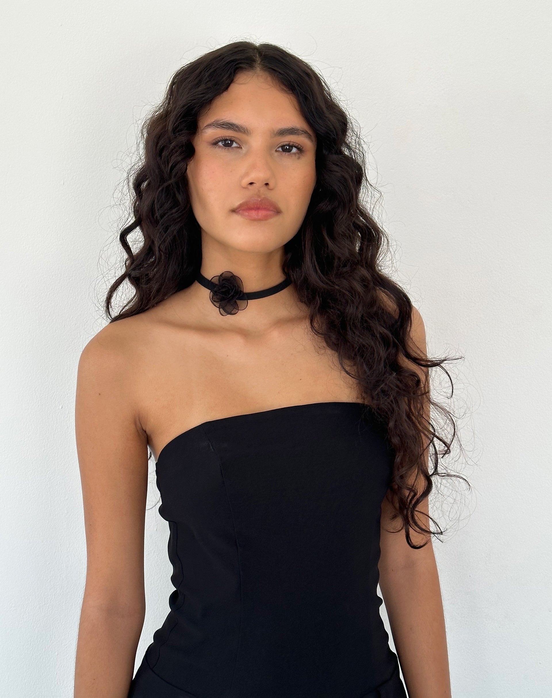 Afbeelding van Jada Zwarte Roos Choker Ketting door Gemini Jewels