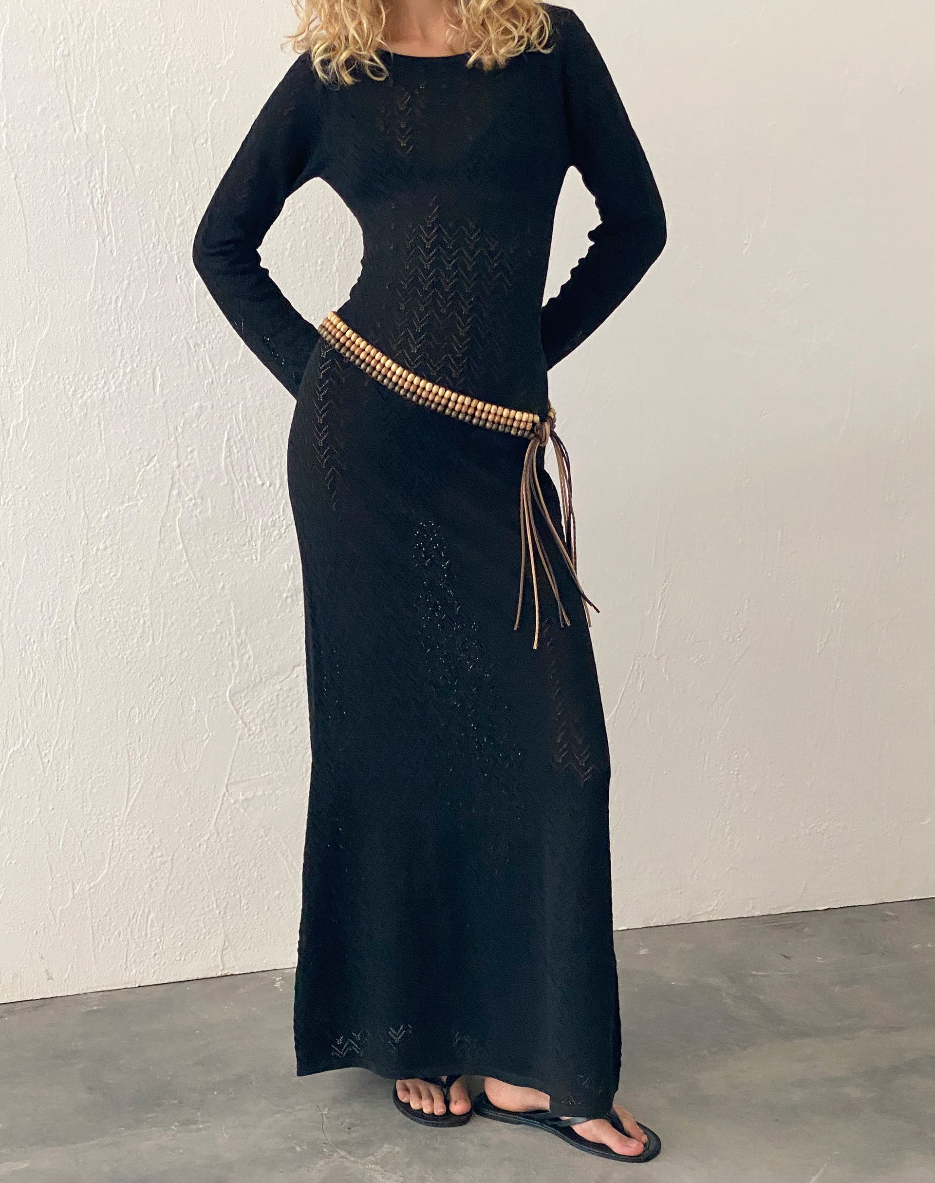 Afbeelding van Jadie Open Back Maxi Dress in Zwart