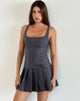 Afbeelding van Jadzia Drop Waist Mini Dress in Charcoal Grey