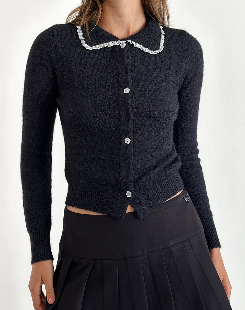 Jaiko Vest in gebreid zwart