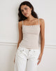 Afbeelding van Jalari Eyelet Cami Top in Knit Oatmeal