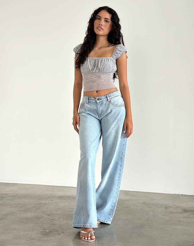 Jamet Top in Flock Chic Petals Grijs