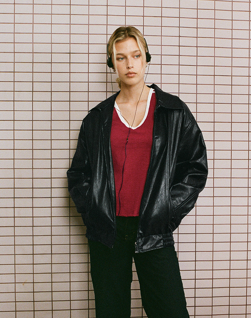 Afbeelding van Cavita Jacket in PU Zwart