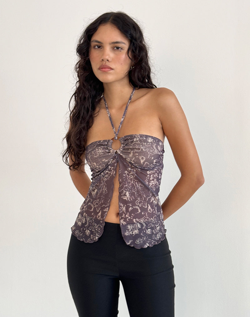 Afbeelding van Janar Top in Batik Botanical Bruin