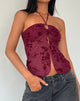 Afbeelding van Janar Top in Botanical Flower Maroon