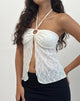Afbeelding van Janar Haltertop in Textured Ivory