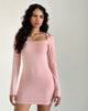 Afbeelding van Janjisu Bodycon Mini jurk in Roze Lady