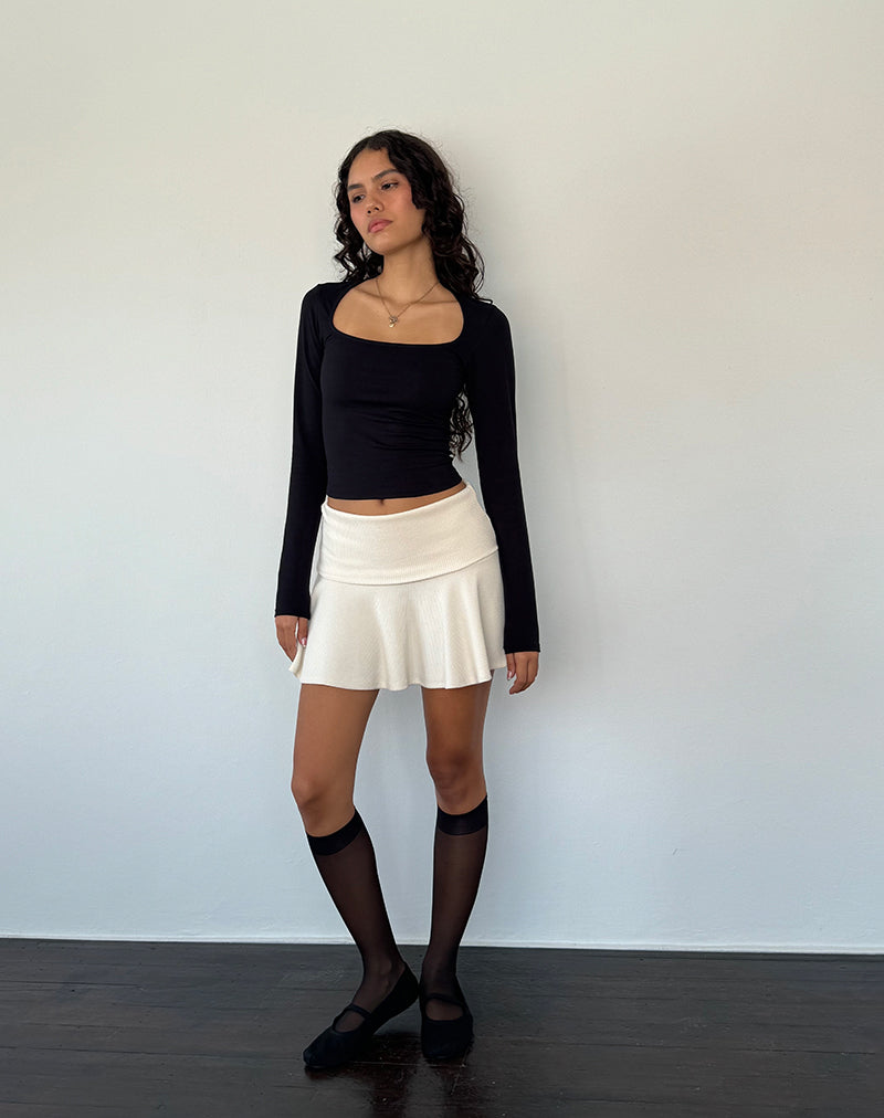 Afbeelding van Jansu Lycra Lange Mouw Top in Zwart