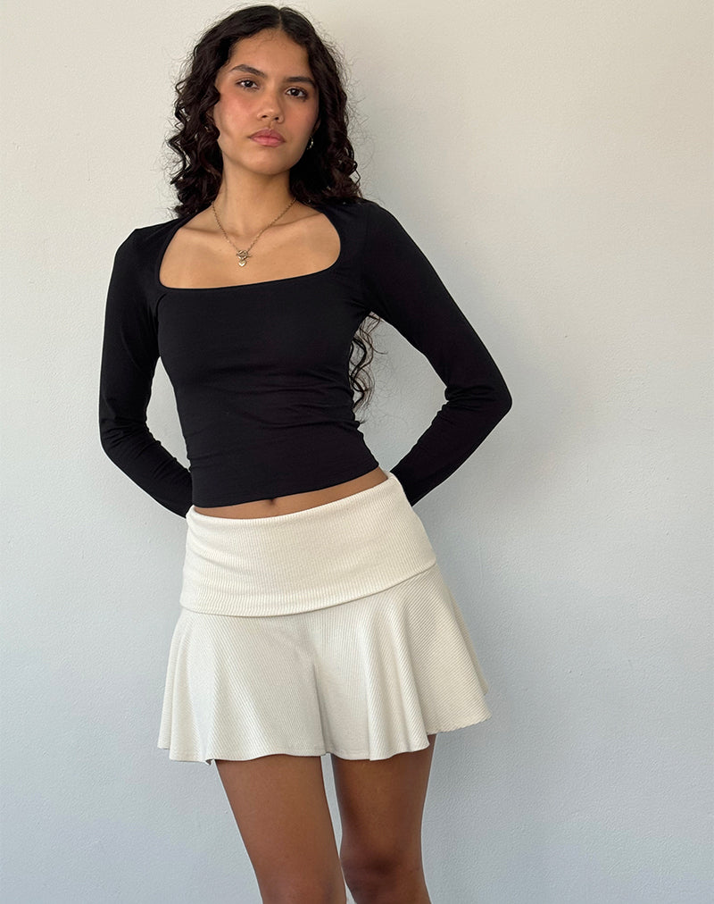Afbeelding van Jansu Lycra Lange Mouw Top in Zwart