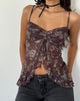 Afbeelding van Jaraga Vlinder Top in Ton-sur-ton zwart Paisley