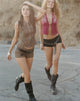 Afbeelding van Jarelia Stud Shorts in Getailleerd bruin