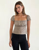 Afbeelding van Jarji Blouse in Dainty Leopard Lichtbruin