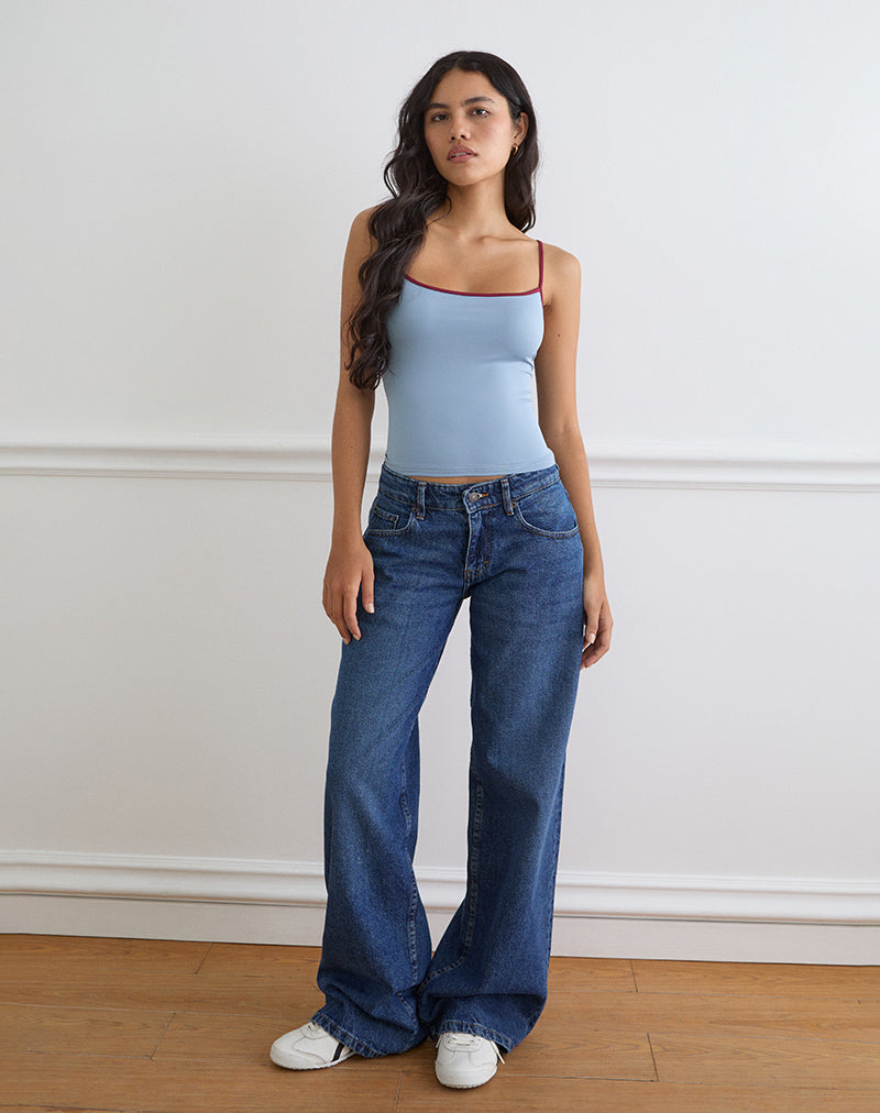 Jasila vesttop in blauw