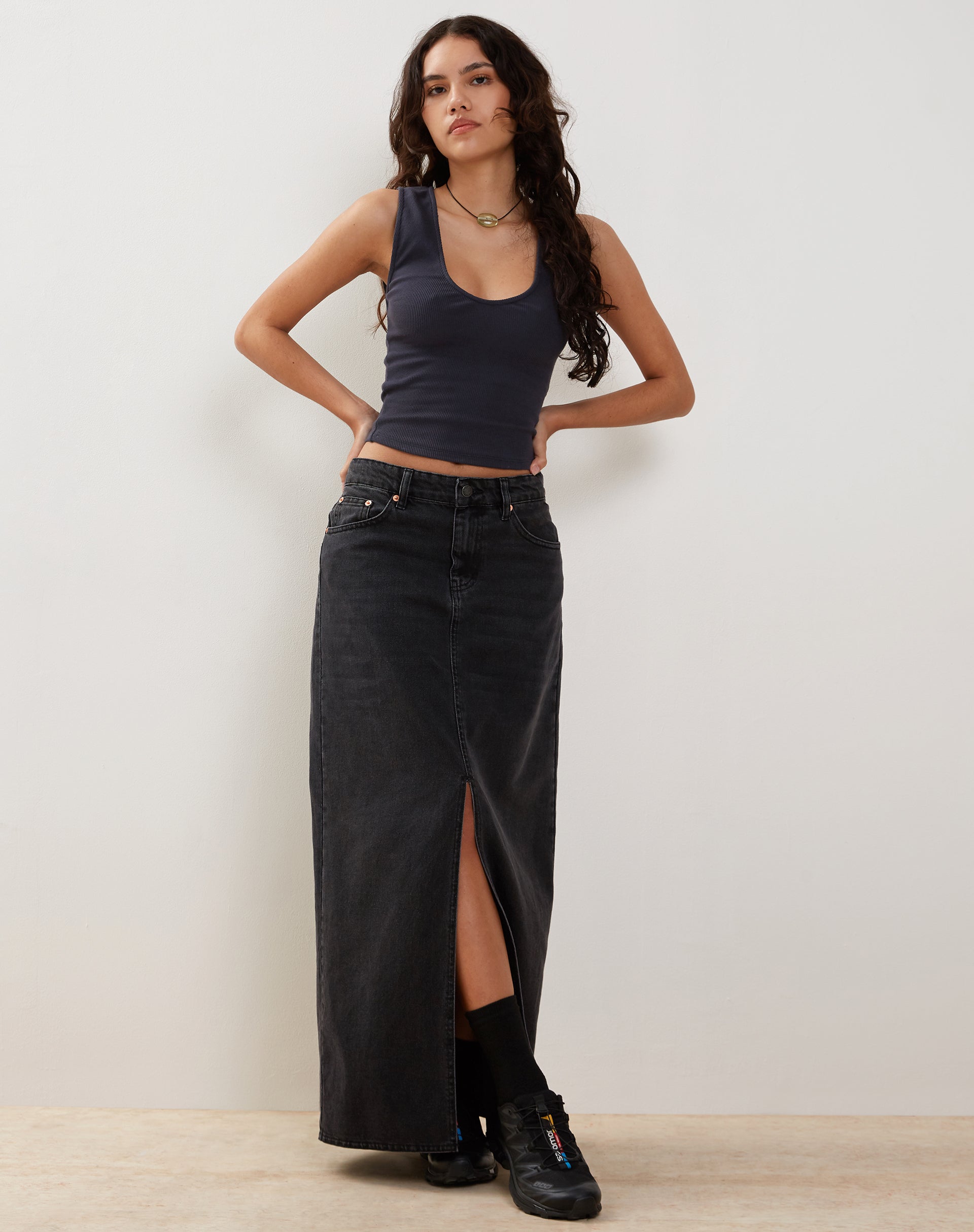 Afbeelding van Jastio Vest Top in Ocean Storm Geribd Jersey