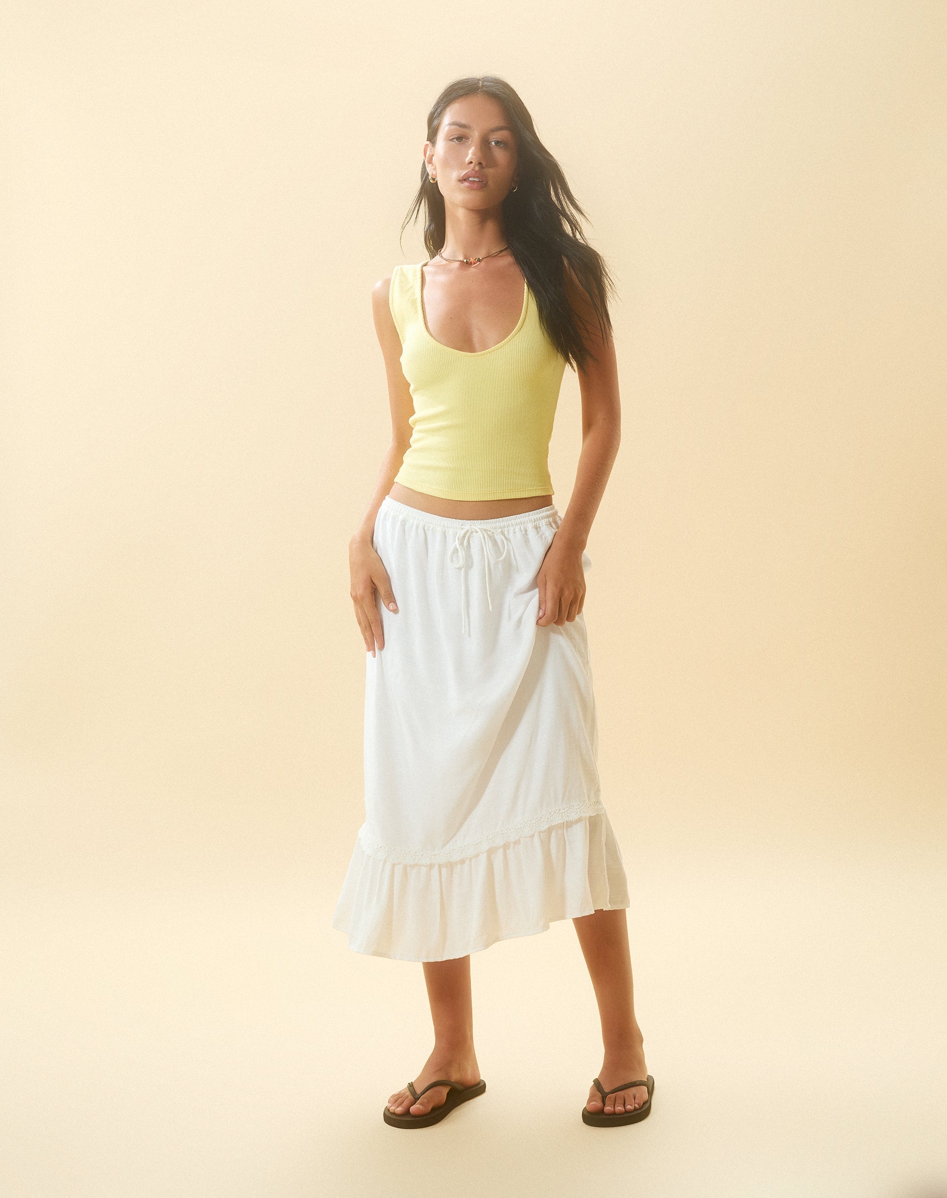 Afbeelding van Jastio Vest Top in Limonade Geribd Jersey