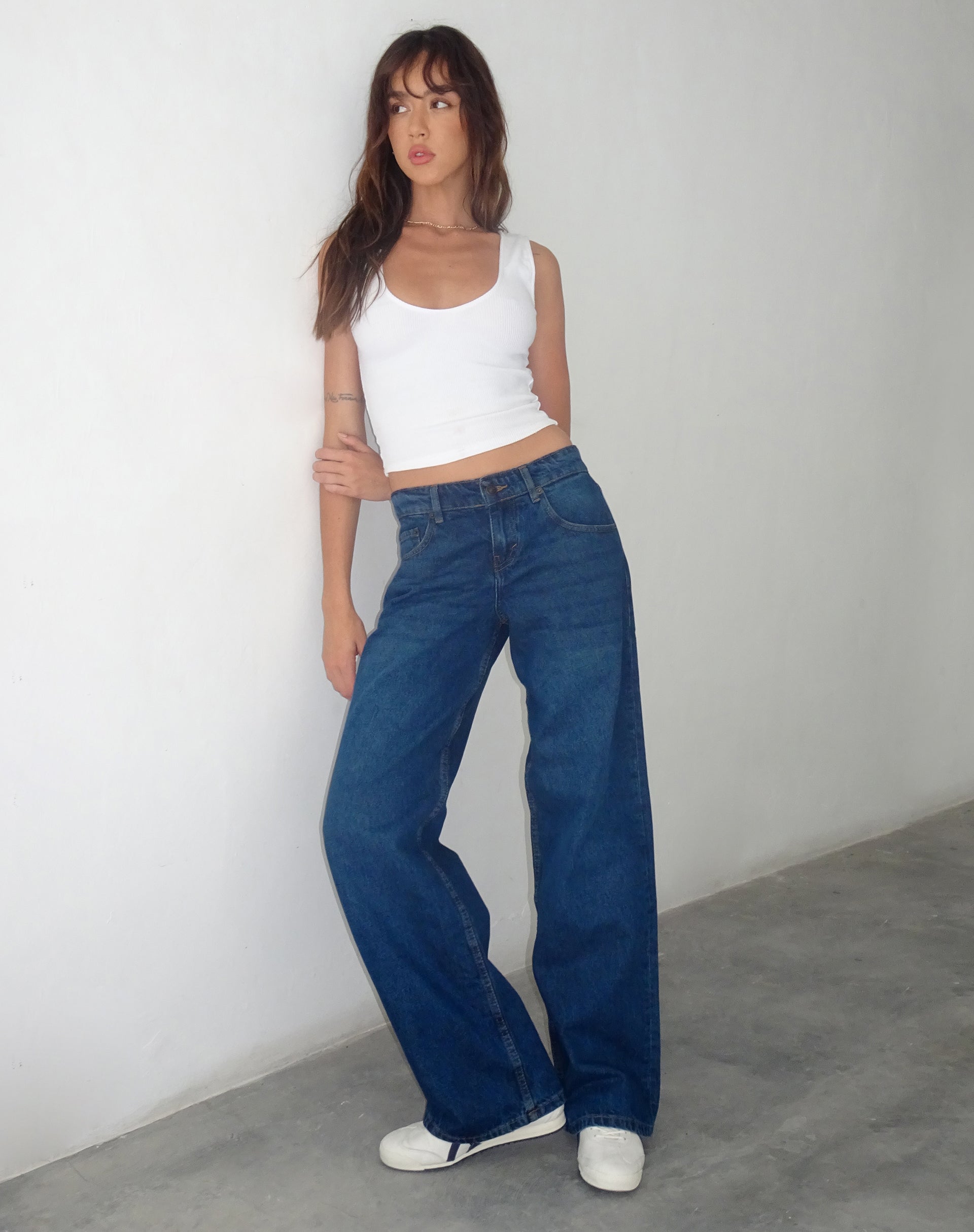 Afbeelding van Low Rise Parallel Jeans in Mid Blue Used
