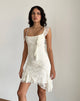 Afbeelding van Jati Mini Dress in Off White Canina Rose Lace