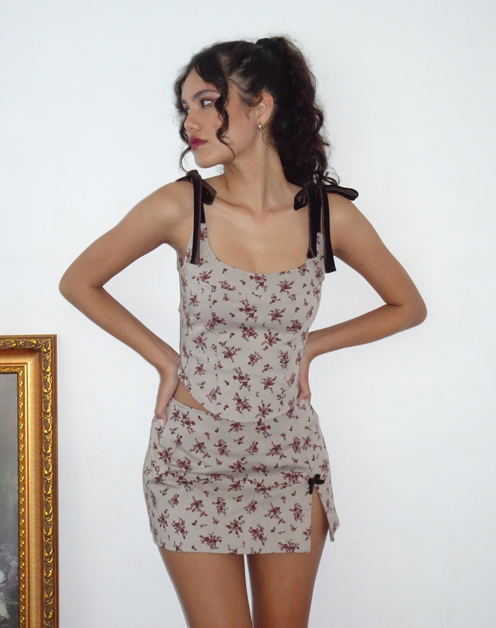 Afbeelding van Jatmi Corset Top in Rose Garden Grijs