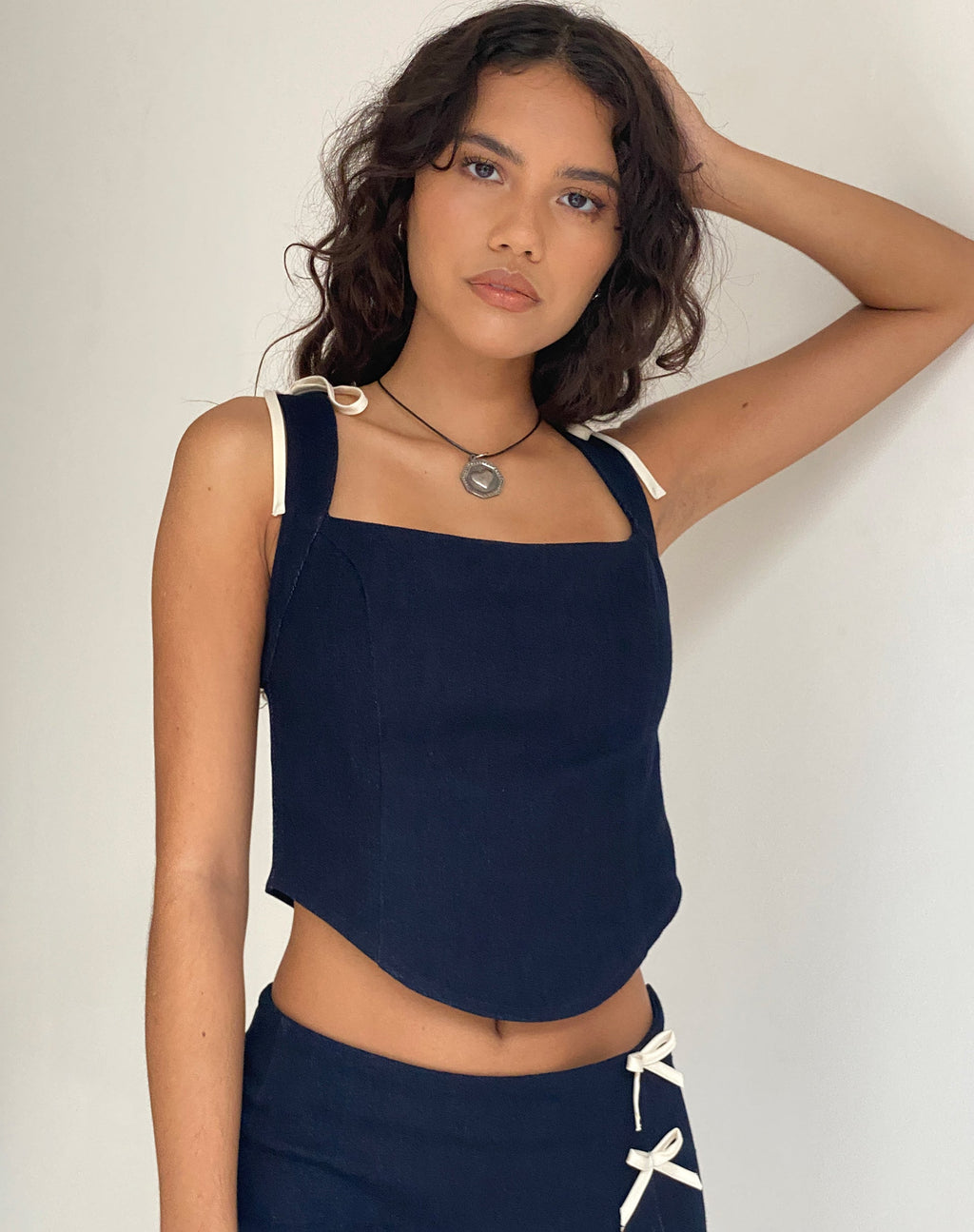 Jatmi Corset Top in donker indigo