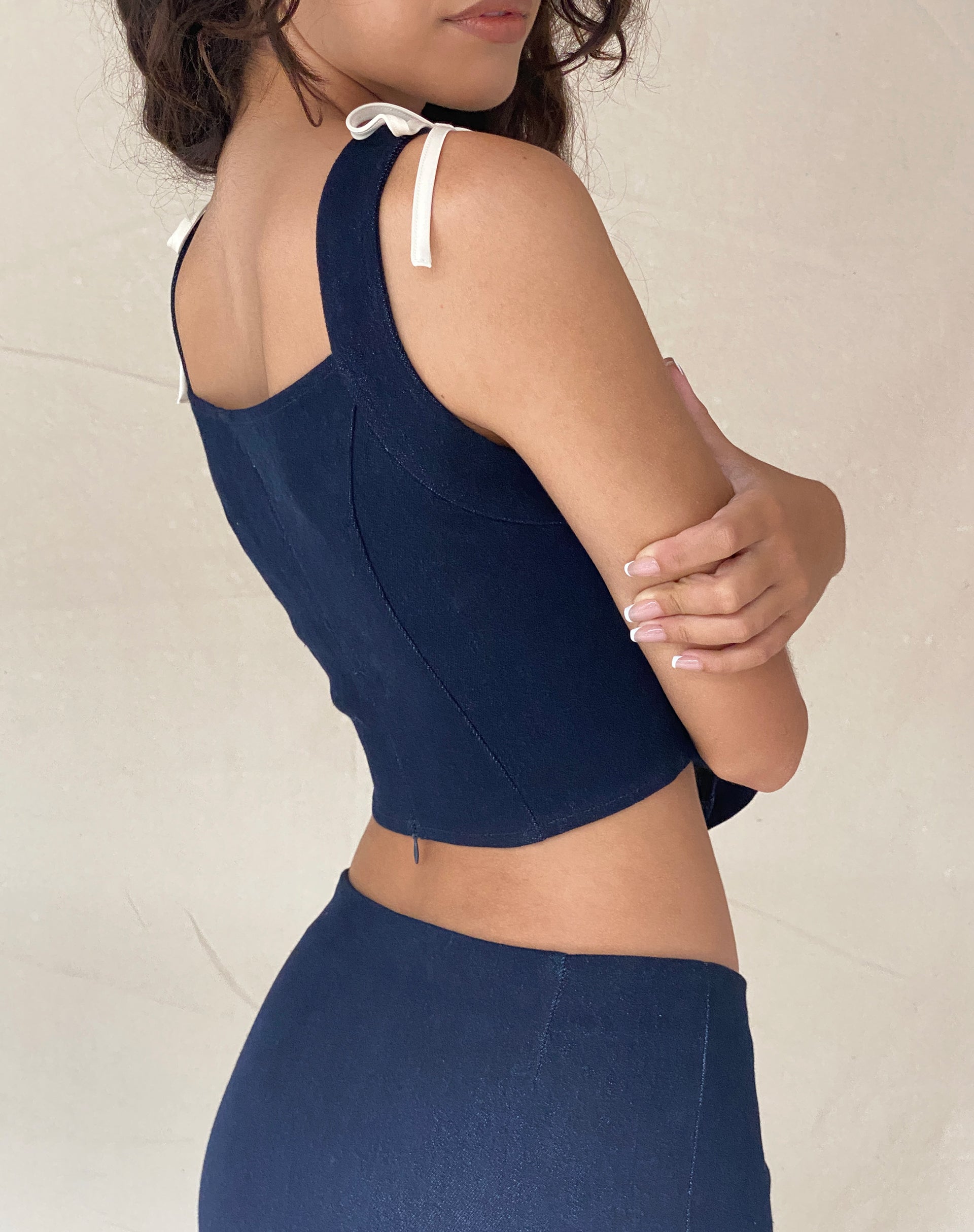 Afbeelding van Jatmi Corset Top in donker indigo