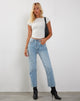 Afbeelding van Mid Rise Straight Leg Jeans in Bleach Denim