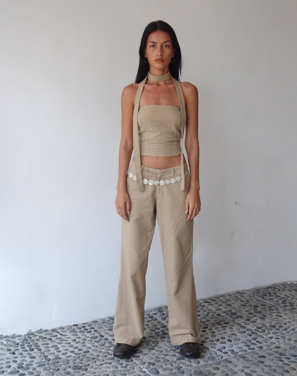 MOTEL X JACQUIE Jawi broek in licht taupe